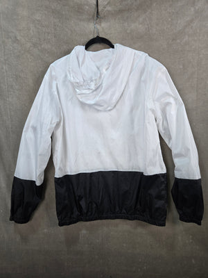 Tiger-Rock Men's White Black Colorblock Hooded Windbreaker Jacket Size XL 3
