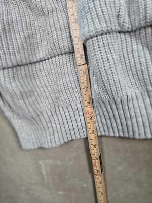 SHEIN Women's Light Gray Knit Hooded Pullover Sweater Pocket Size L 5