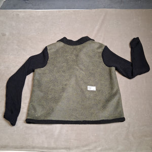 Coldwater Creek Women's Black Green Floral Zip Jacket Sweater Size XL 4
