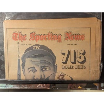 April 20, 1974 The Sporting News Hank Aaron 715 Home Runs Babe Ruth Issue