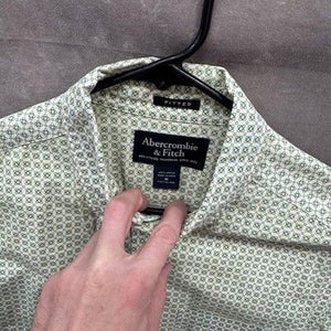 Abercrombie & Fitch Shirt Mens Medium Fitted Short Sleeve Button Down Casual 5