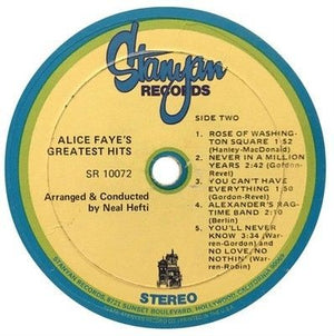 Alice Faye Greatest Hits Vinyl LP Record Used 5