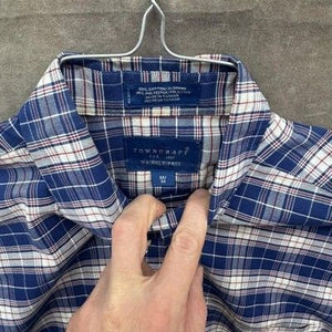 Towncraft Shirt Mens Medium Plaid Button Down Wrinkle Free Short Sleeve Casual 4