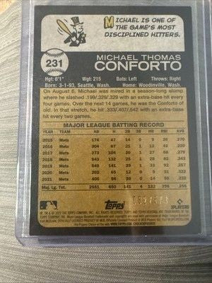 Michael Conforto 2022 Topps Heritage Red Refractor /573 #231 New York Mets 2