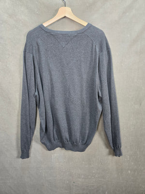 Tommy Hilfiger Men's Gray V-Neck Logo Premium Cotton Sweater Size XL 3