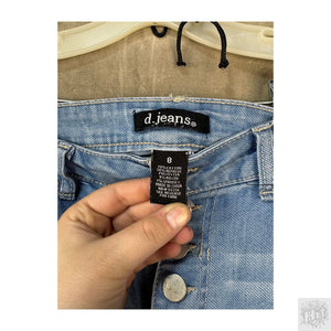 d.jeans Women Jeans Light Wash Straight Fit Size 8 Pre-Owned Button Fly 2