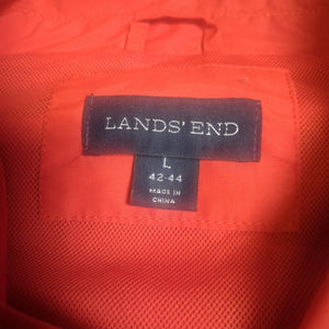 Lands' End Men's Red Nylon Windbreaker Jacket Size L Gently Used Machine Washabl 3