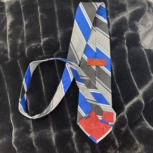 Kings Road Necktie Mens Blue Gray Striped Classic Tie Sears Polyester Business 3
