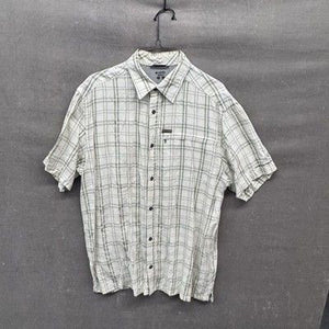 Columbia Shirt Mens Medium Plaid Short Sleeve Button Up Outdoors Hiking Casual 1