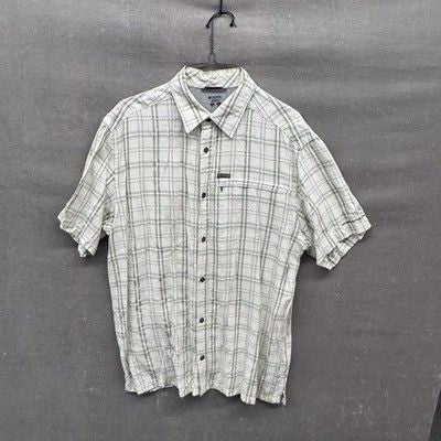 Columbia Mens Medium Plaid Short Sleeve Button Up Shirt Outdoors Hiking Casual P