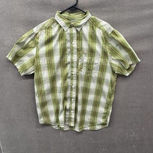 Columbia Shirt Mens Medium Green Plaid Omni-Wick Short Sleeve Button Up Pre-Owne 2
