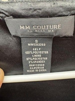 MM Couture Dress Womens Small Black Sequin Lace Sleeveless Cocktail Mini Pre-Own 4