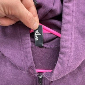 Adidas Hoodie Youth Small Purple Full Zip Sleeve Logo Athletic Sweatshirt Pre-Ow 4