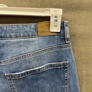 American Eagle Jeans Womens 8 Blue Wide Leg High Rise Denim Pants Minimalist 4