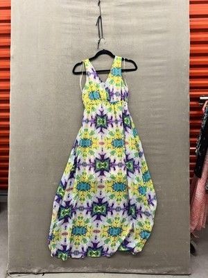 Romeo Juliet Couture Dress Womens Small Multicolor Maxi Sleeveless V Neck Pre-Ow 5