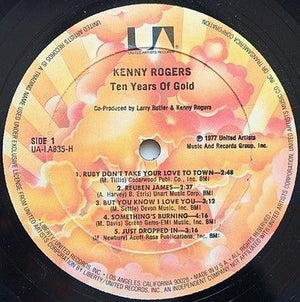 Kenny Rogers Ten Years Of Gold Vinyl LP Record Used Country Music 5