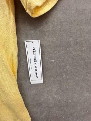 Alfred Dunner Sweater Womens Large Yellow Short Sleeve Pointelle New with Tags 4