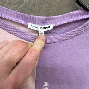 Fashion Nova Shirt Womens Large Colorblock Pastel Long Sleeve Special Edition 4