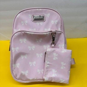 Madden Girl Pink Mini Backpack with White Bow Print and Detachable Coin Pouch 5