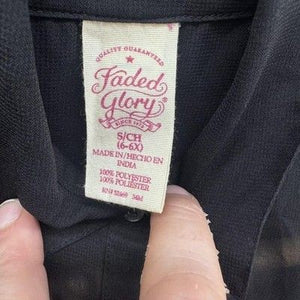 Faded Glory Girls Shirt Small 6-6X Black Sleeveless Button Down Pre-Owned 3