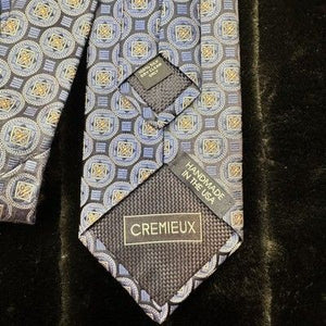 Cremieux Tie Mens Classic Blue Geometric Silk Handmade In USA Luxury Necktie 5