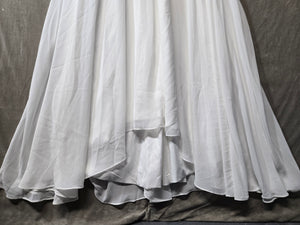 AbaoWedding Ivory Chiffon Wedding Dress Beaded Lace Bodice Lace-Up Back US 6 5