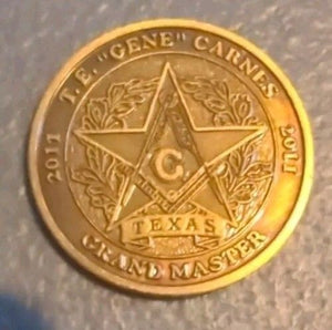 Masonic 2011 Grand Master Texas Carnes Coin 2