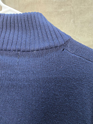 Classico Mens Navy Mock Neck Half Zip Pullover Sweater Size L 5