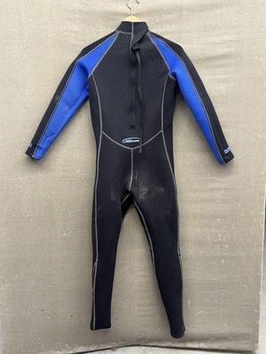 NeoSport Mens Full Body 3/2mm Neoprene Wetsuit Small Black Blue Pre-Owned Good