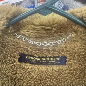 Vintage Brooks Brothers Coat Mens XL Faux Fur Lined Button Up Classic 70s 5