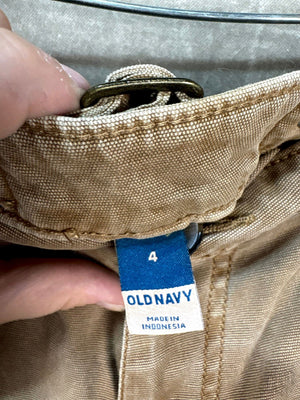 Old Navy Cargo Pants Tan Size 4 Women Good Condition Multiple Pockets 2