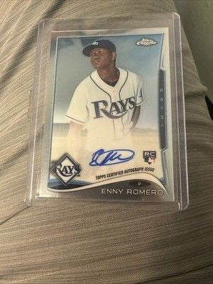 Enny Romero Rookie Auto Silver Refractor RC 2014 Topps Chrome Card #3 Rays
