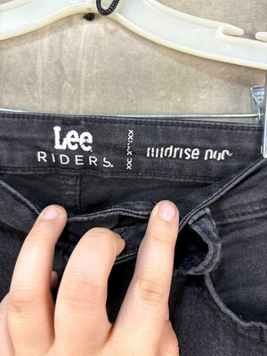 Lee Rider Black Denim Jeans 28 Bootcut Good Condition Five Pockets 1