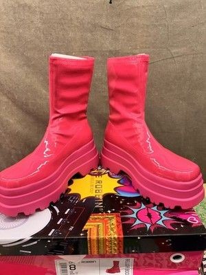 Cape Robbin Boots Womens Size 8 Pink Beluga Bootie Platform Chunky Lug Sole 3