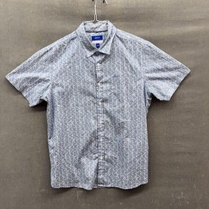 Apt. 9 Shirt Mens Large Blue White Geometric Short Sleeve Button Up Casual 2