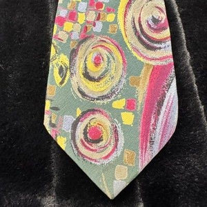 Brandini Tie Mens Abstract Swirl Pattern Silk Necktie Retro Art Vintage 90s 4