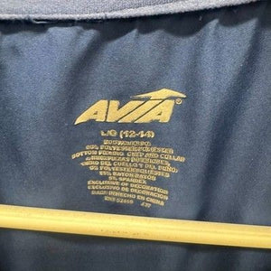 Avia Women's Hooded Windbreaker Jacket Full Zip Blue Gray Size Large Pre-Owned E 5