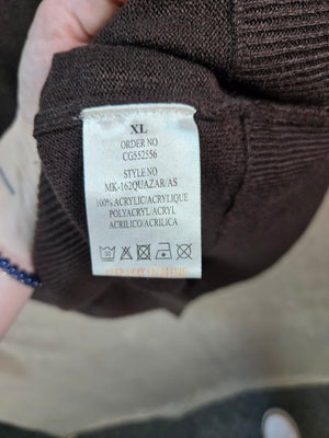 Brave Soul Mens Brown V Neck Knit Pullover Sweater Jumper Size XL 3
