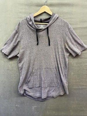 Allisandy Hoodie Pullover Shirt Mens Large Short Sleeve Kangaroo Pocket Soft Pre 2
