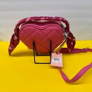 Juicy Couture Pink Quilted Heart Crossbody Bag Scarf Wrap Handle JC Logo New 5