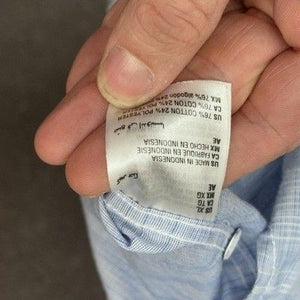 Alfani Shirt Mens XL Blue Short Sleeve Button Up Casual Pocket Plaid Lightweight 3