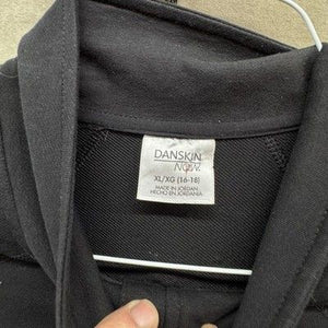 Danskin Now Jacket Womens XL Black Full Zip Rhinestone Cross Embellished Track 5