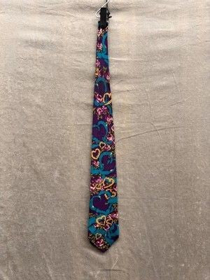 Vintage The Beatles Neck Tie Mens Purple Teal Silk All You Need Is Love 90s 5