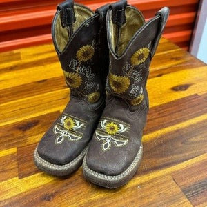 Herencia Kids Western Cowboy Boots Brown US Size 15.5 Pre-Owned Excellent Condit 2