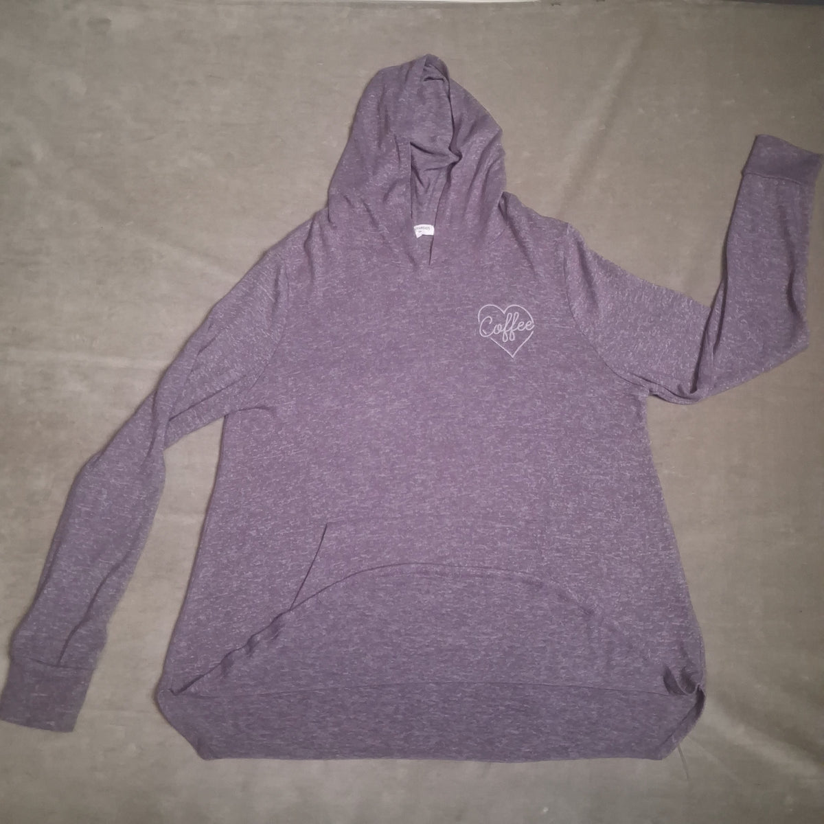 Grayson Threads Women's Purple Coffee Heart Graphic Hooded Sweatshirt XXL