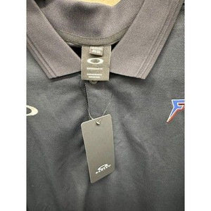 Oakley Polo Shirt Men 2XL Solid Black Short Sleeve Pre-Owned Excellent 2