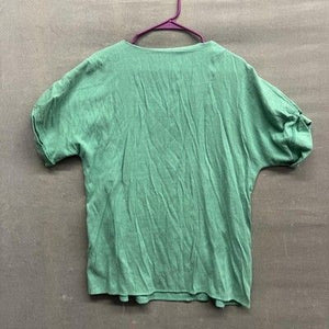 Kd Beautiful Shirt Womens Large Green Short Sleeve V Neck Lightweight Casual Top 4