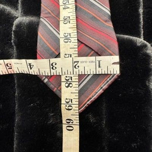Burma Bibas Tie Mens Red Gray Striped 100% Silk Necktie Classic Formal Wear 5