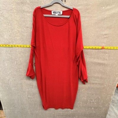 LOFT Dress Womens Small Red Collared Button Front Belted Short Sleeve Waist Tie