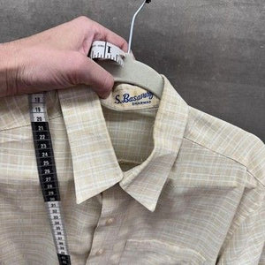 Mens Large Plaid Short Sleeve Button Up Shirt Pocket Lightweight Pre-Owned Good 3